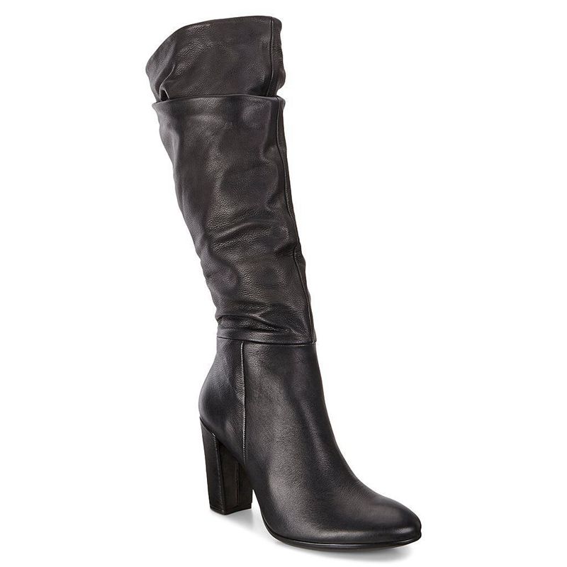 Women Boots Ecco Shape 75 Block - Knee High Boots Black - India DLVZYX413